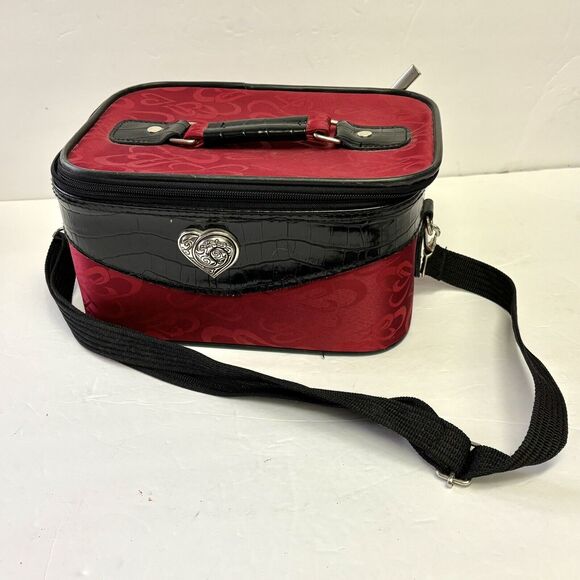 Red Heart Makeup Bag Women’s Toiletries Travel Case - Picture 1 of 11